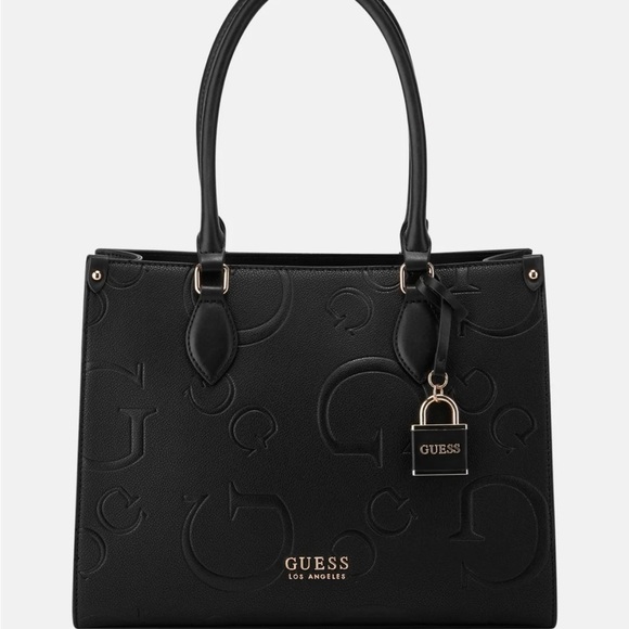 Guess Handbags - GUESS Embossed Black Tote